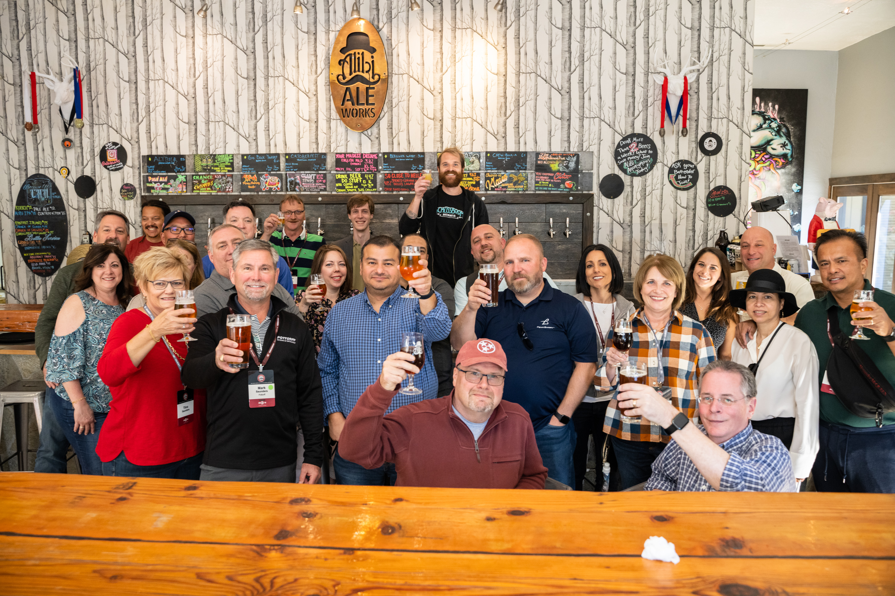 2022 AMCA Annual Meeting attendees tour Alibi Ale Works.